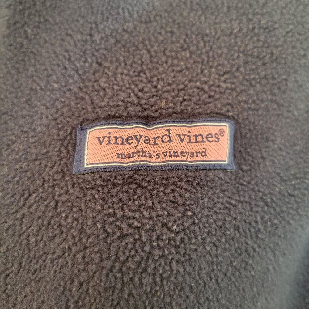 Vineyard Vines Fleece Vest M Navy Blue Full Zip Sleeveless Classic Preppy - Picture 5 of 9